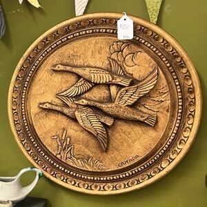 Wood carved wall decor with Flying Geese